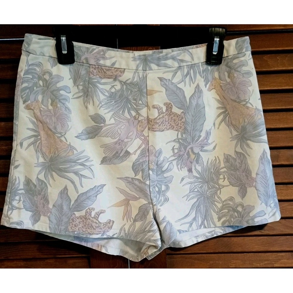 Kimchi Blue Urban Outfitters Tropical Beach Theme Shorts SZ 12 Side Zip Pastels